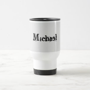 Minimalistiskt modernt monogram namn svart grått resemugg