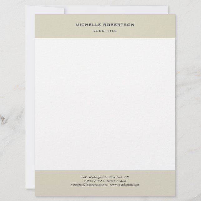 Minimalistiskt modernt Professionell enkelt Brevhuvud (Framsida)