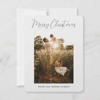 Minimalistiskt, modernt, rent julkort för familjen