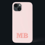 Minimalistiskt modernt Rosa i koral, initialt mono<br><div class="desc">Coral Rosa Minimalist Modern Initial Monogram Phone Case. Skapa din egen personlig iphone case med anpassningsbar initial namn.</div>