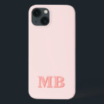 Minimalistiskt modernt Rosa i koral, initialt mono<br><div class="desc">Coral Rosa Minimalist Modern Initial Monogram Phone Case. Skapa din egen personlig iphone case med anpassningsbar initial namn.</div>