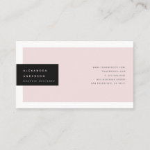 Minimalistiskt modernt Rosa och svart Affärskort