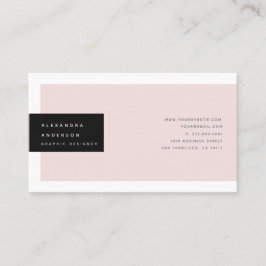 Minimalistiskt modernt  Rosa och svart Affärskort Visitkort