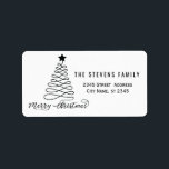 Minimalistiskt modernt skript God jul Adressetikett<br><div class="desc">Minimalistiskt modernt skript God jul Julgran. Modern och attraktiv professionell med contemporary pekdon. En liten elegans och stil.Anpassa med din monograminformation till att börja med,  namn och adress.</div>