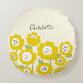 Minimalistiskt, modernt solrosminimalt, anpassat n rund kudde