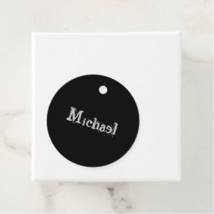 Minimalistiskt, modernt, svart namn-vitt gåvor etiketter