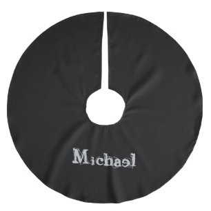 Minimalistiskt, modernt, svart namn-vitt julgransmatta borstad polyester
