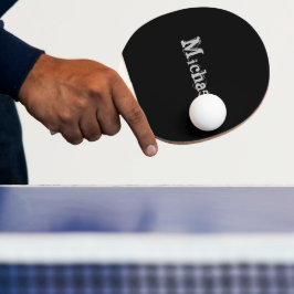 Minimalistiskt, modernt, svart namn-vitt pingisracket