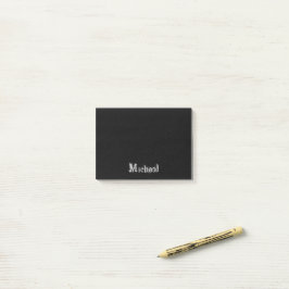 Minimalistiskt, modernt, svart namn-vitt post-it block