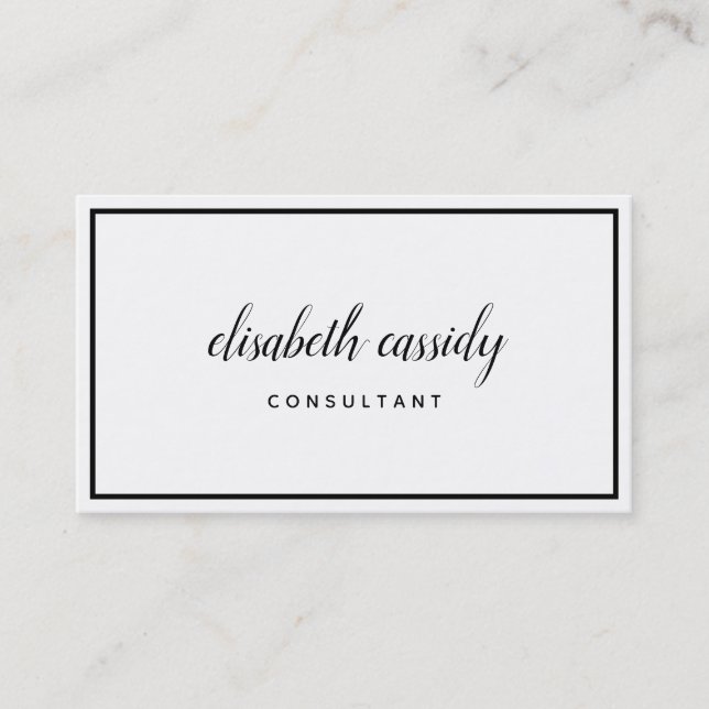 Minimalistiskt modernt tvåsidigt Affärskort Visitkort (Framsida)