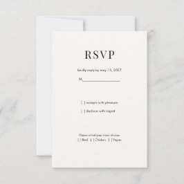 Minimalistiskt modernt typografiskt bröllops-svars OSA kort