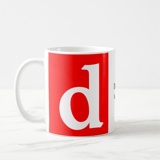 Minimalistiskt, modernt, vitt monogram ditt namn kaffemugg (Vänster)