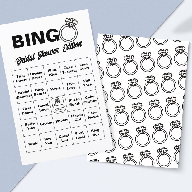Minimalistiskt Möhippa-Bingo-spel (Elegant Wedding-Themed Bingo – Great for Showers, Bachelorette Parties & Receptions!)