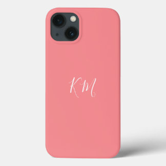 Minimalistiskt mongram initialer rosa Phone Case
