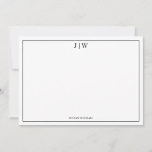 Minimalistiskt monogram anteckningskort