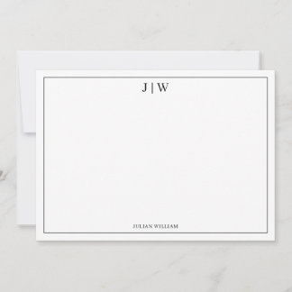 Minimalistiskt monogram anteckningskort