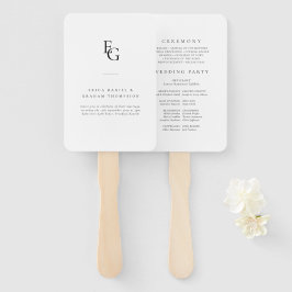Minimalistiskt Monogram Bröllopsceremoni Fläktprog