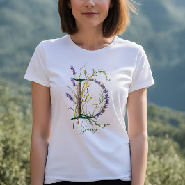 Minimalistiskt Monogram D-lavender och -vacciner T Shirt