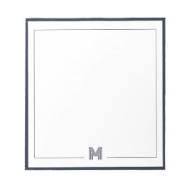 Minimalistiskt monogram dubbelkant brevpapper anteckningsblock