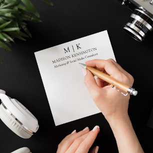 Minimalistiskt monogram eller Lägg till Logotyp, a Anteckningskort