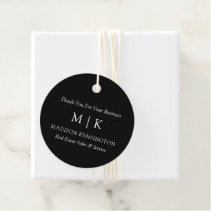 Minimalistiskt Monogram eller Lägg till Logotyp Bu Gåvor Etiketter