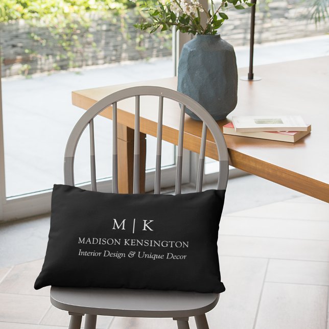 Minimalistiskt Monogram eller Lägg till Logotyp Bu Lumbarkudde (Edit to Customize text, colors and more)