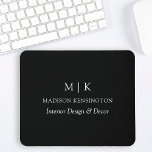 Minimalistiskt Monogram eller Lägg till Logotyp Bu Musmatta<br><div class="desc">Modern minimalistisk musknapp. Svartvit eller välj anpassningsbarna färg. Perfekt för småföretag,  företagsmärken,  hemmakontor som är egenföretagare,  säljare av onlineer med mera. Enkel att anpassa med ditt monogram initialer,  ditt företag namn och din information,  jobbtitel,  din slogan eller till och med din logotyp eller ditt eget varumärke.</div>