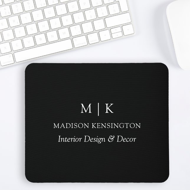 Minimalistiskt Monogram eller Lägg till Logotyp Bu Musmatta (Edit to Customize text, colors and more)