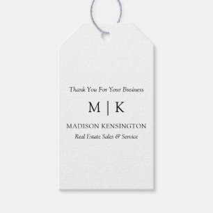 Minimalistiskt monogram eller Lägg till Logotyp Bu Presentetikett
