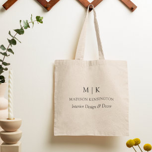 Minimalistiskt monogram eller Lägg till Logotyp Bu Tygkasse