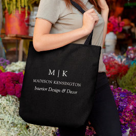 Minimalistiskt Monogram eller Lägg till Logotyp Bu Tygkasse