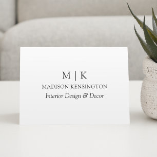 Minimalistiskt monogram eller lägg till Logotyp, f Anteckningskort