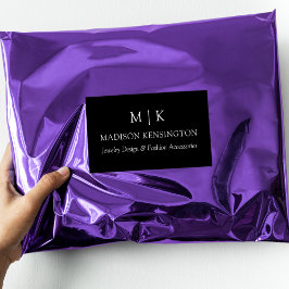 Minimalistiskt monogram eller Lägg till Logotyp, f Rektangulärt Klistermärke