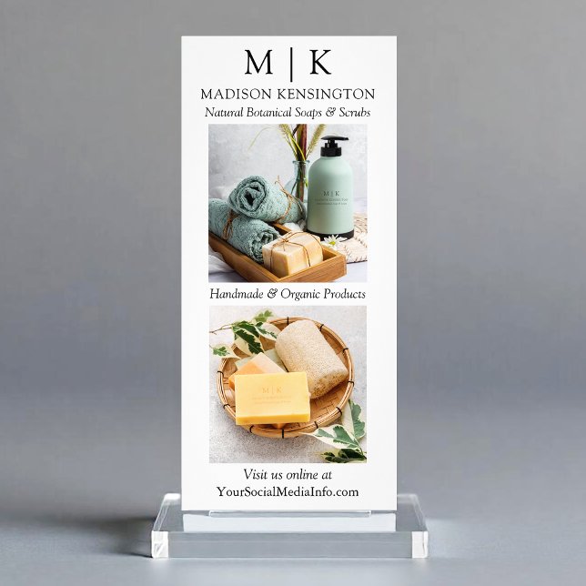 Minimalistiskt monogram eller lägg till Logotyp Ph Reklamkort (Customize to change text size, color or to add more text or photos to back of card.)