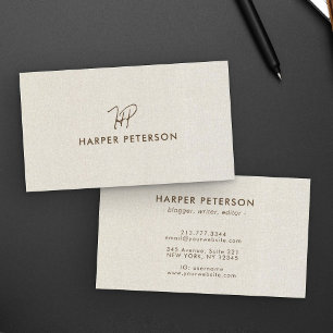 Minimalistiskt monogram, enkelt varningsljus, mode visitkort