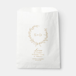 Minimalistiskt monogram Favor Bag Kärlek är sötat