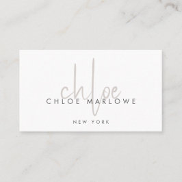Minimalistiskt monogram för chic Hair Stylist Visitkort