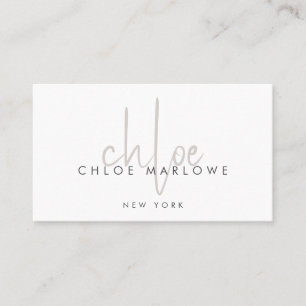 Minimalistiskt monogram för chic Hair Stylist Visitkort