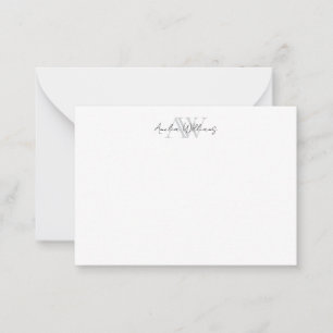 Minimalistiskt Monogram för enkel Elegant Anteckningskort
