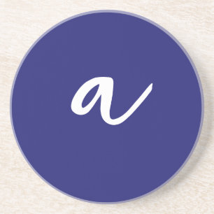Minimalistiskt monogram för Färg vid midnattsblått Underlägg