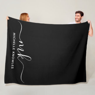 Minimalistiskt Monogram för snyggt Elegant och Nam Fleecefilt