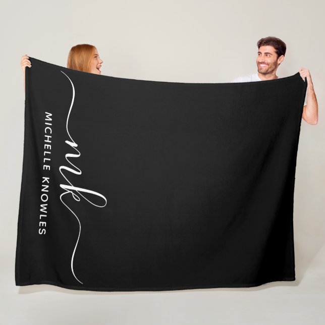 Minimalistiskt Monogram för snyggt Elegant och Nam Fleecefilt (På plats)