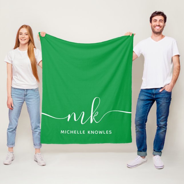 Minimalistiskt Monogram för snyggt Elegant och Nam Fleecefilt (På plats)