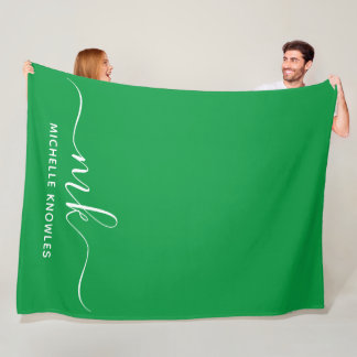 Minimalistiskt Monogram för snyggt Elegant och Nam Fleecefilt