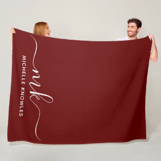 Minimalistiskt Monogram för snyggt Elegant och Nam Fleecefilt