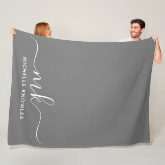 Minimalistiskt Monogram för snyggt Elegant och Nam Fleecefilt