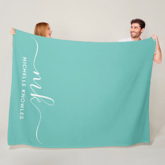 Minimalistiskt Monogram för snyggt Elegant och Nam Fleecefilt