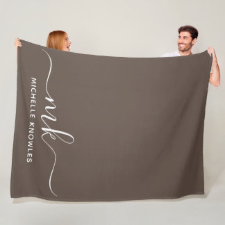 Minimalistiskt Monogram för snyggt Elegant och Nam Fleecefilt