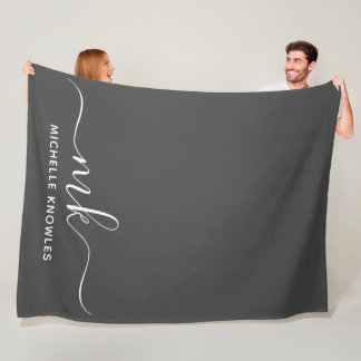 Minimalistiskt Monogram för snyggt Elegant och Nam Fleecefilt
