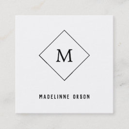 Minimalistiskt monogram fyrkantigt visitkort